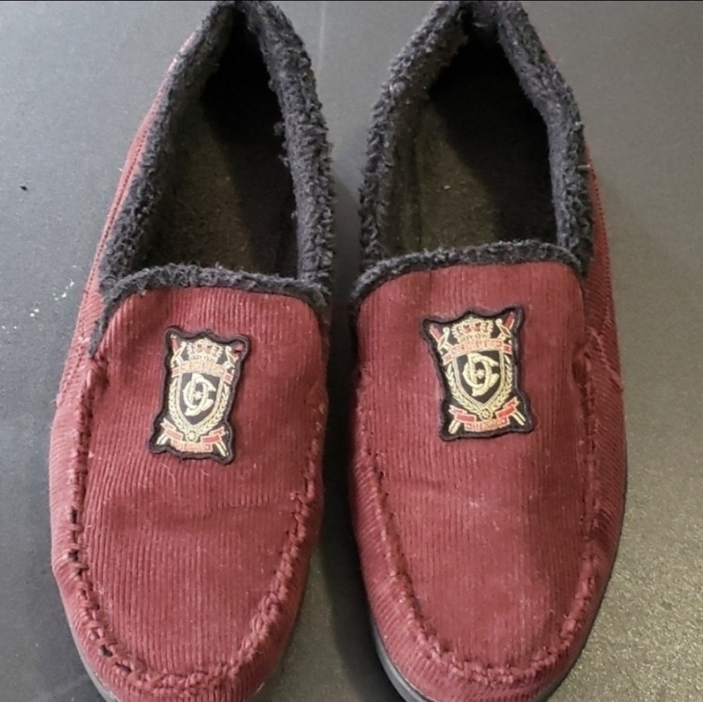 DC VILLAIN LE LOAFERS SLIPPERS Size 12 Oxblood Red